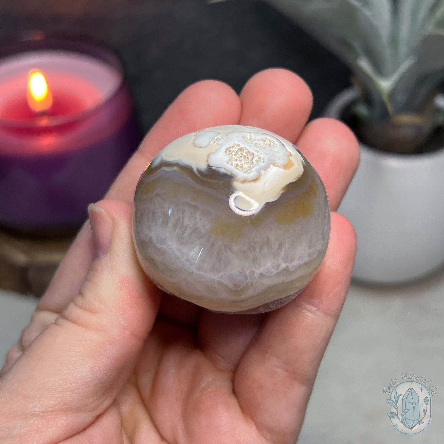 44mm Beachy Vibes Druzy Agate Sphere