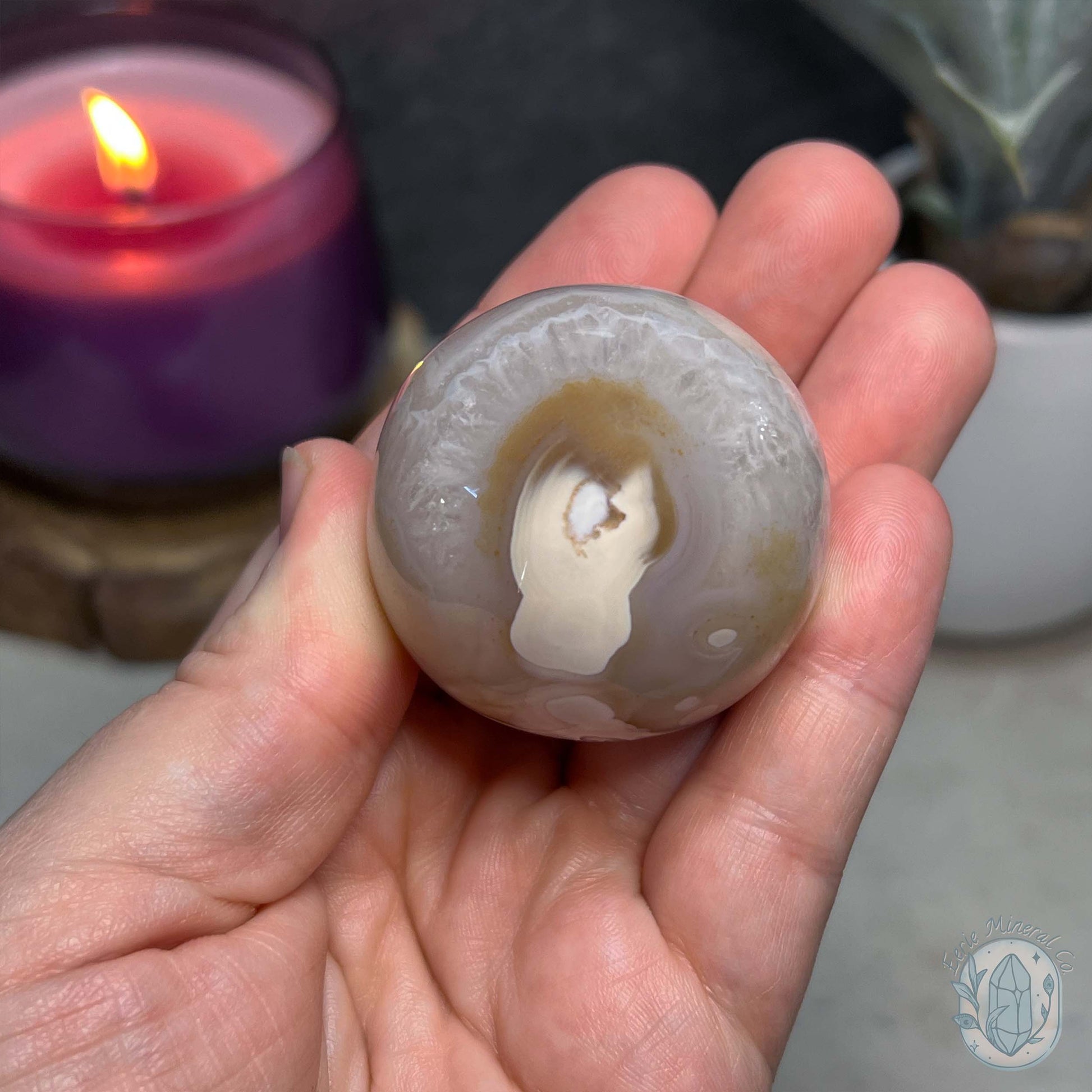 44mm Beachy Vibes Druzy Agate Sphere