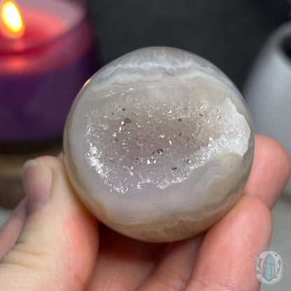 44mm Beachy Vibes Druzy Agate Sphere