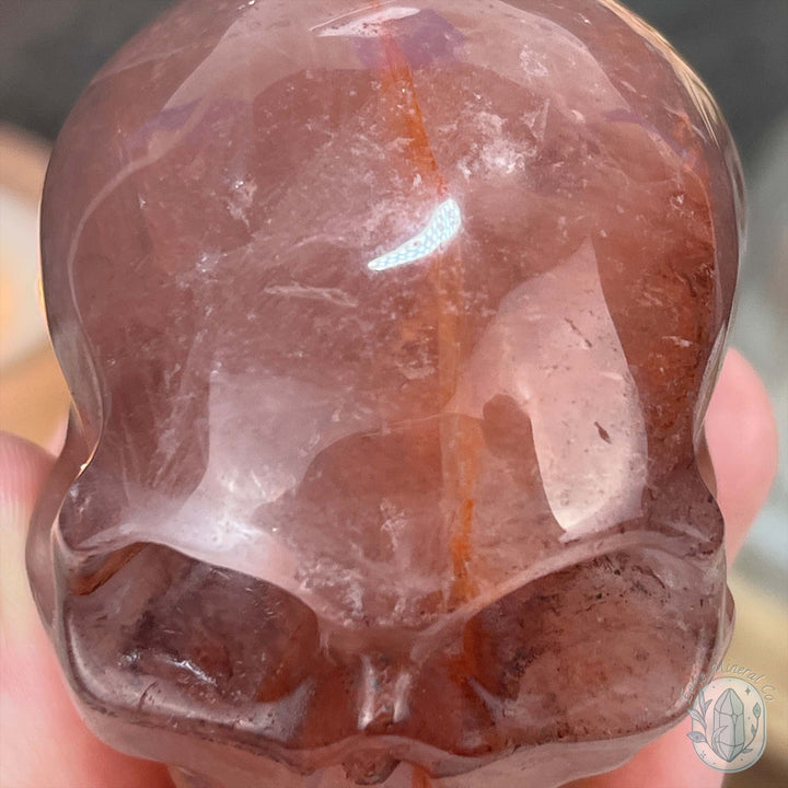 2.60" Polished Fire Quartz Skull Carving