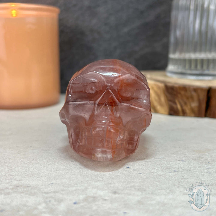 2.60" Polished Fire Quartz Skull Carving