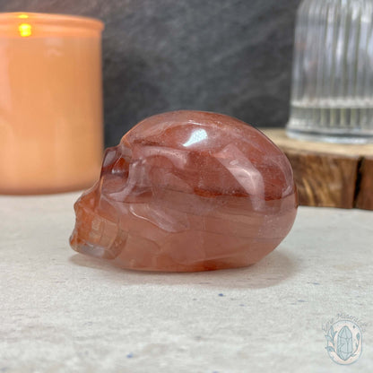 2.60" Polished Fire Quartz Skull Carving