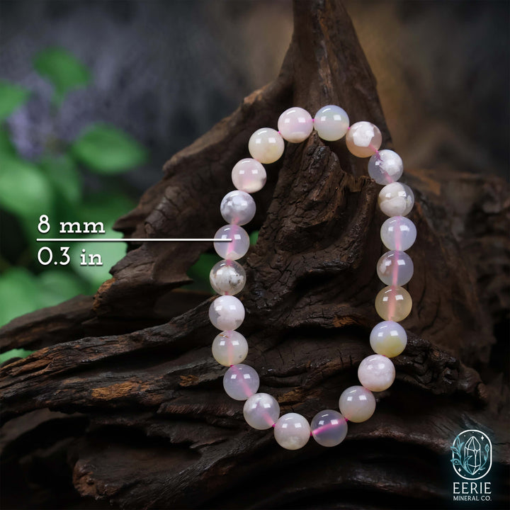 Flower Agate Gemstone Beaded Boho Stretch Bracelet
