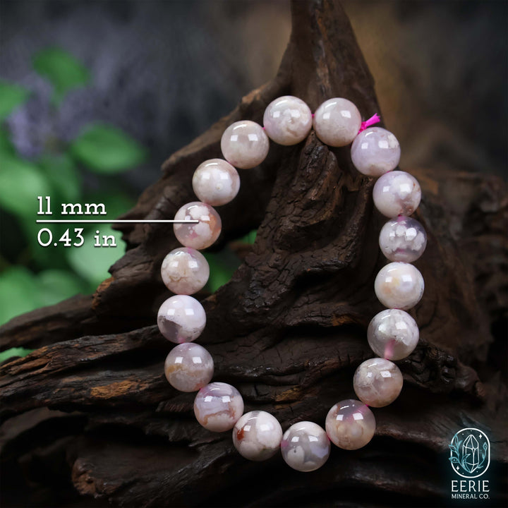 Flower Agate Gemstone Beaded Boho Stretch Bracelet