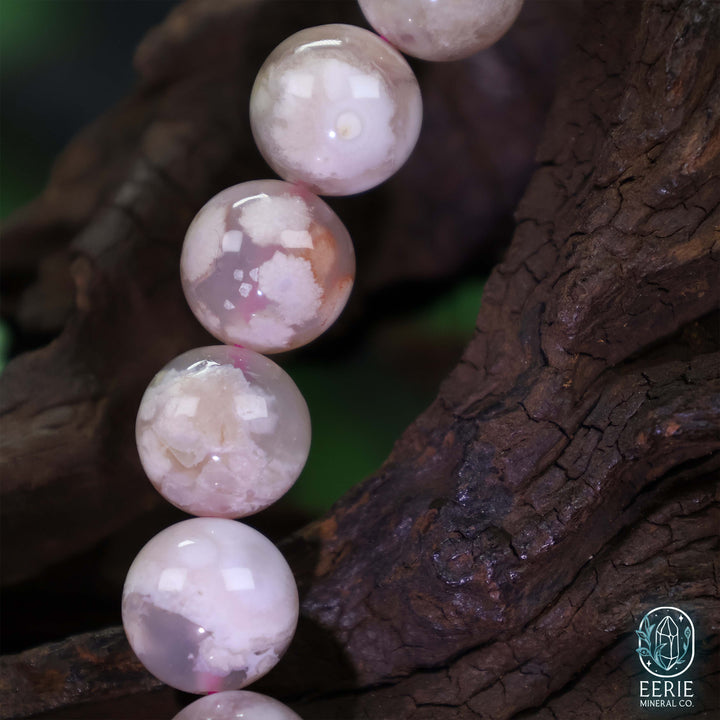 Flower Agate Gemstone Beaded Boho Stretch Bracelet