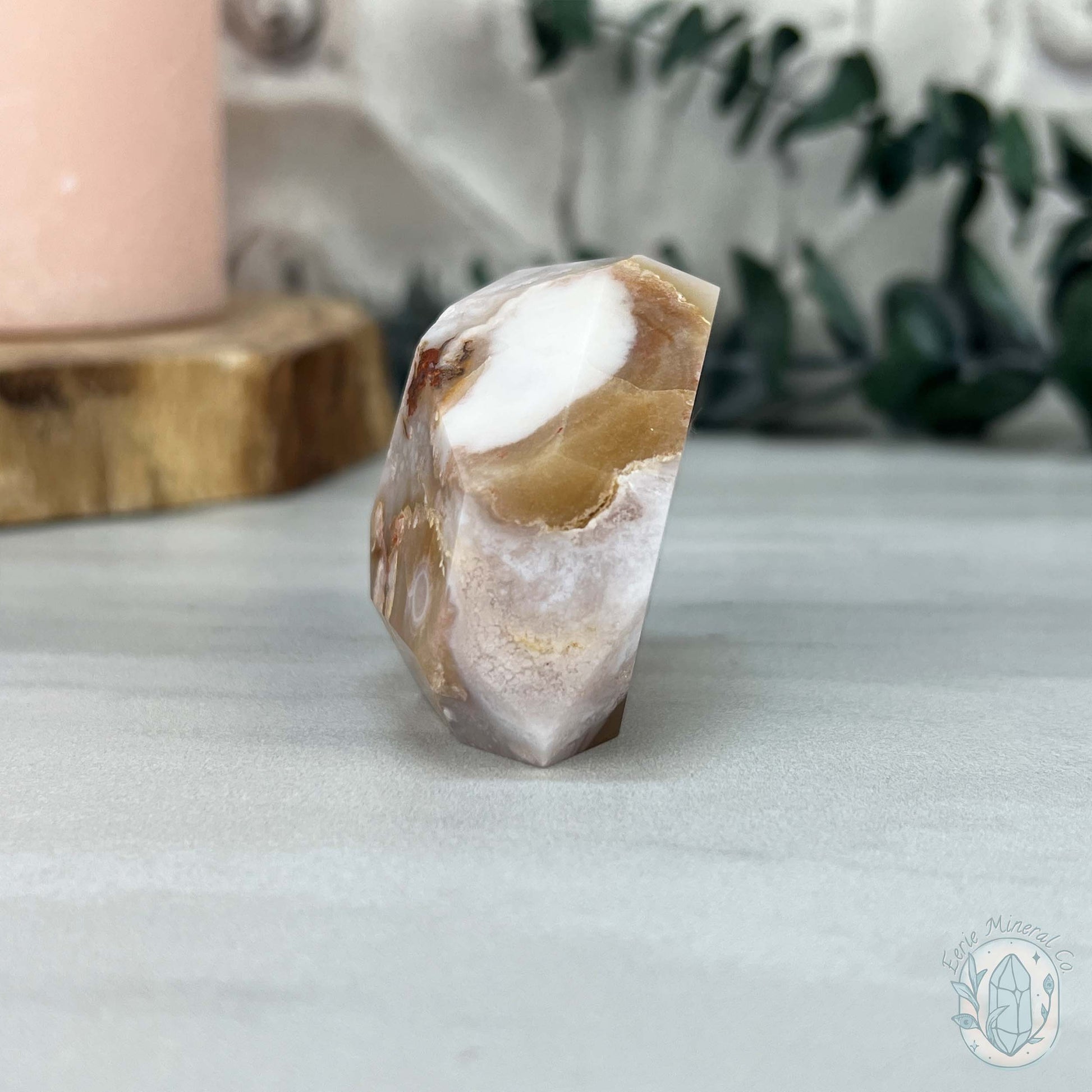Earthy Colored Druzy Flower Agate Freeform