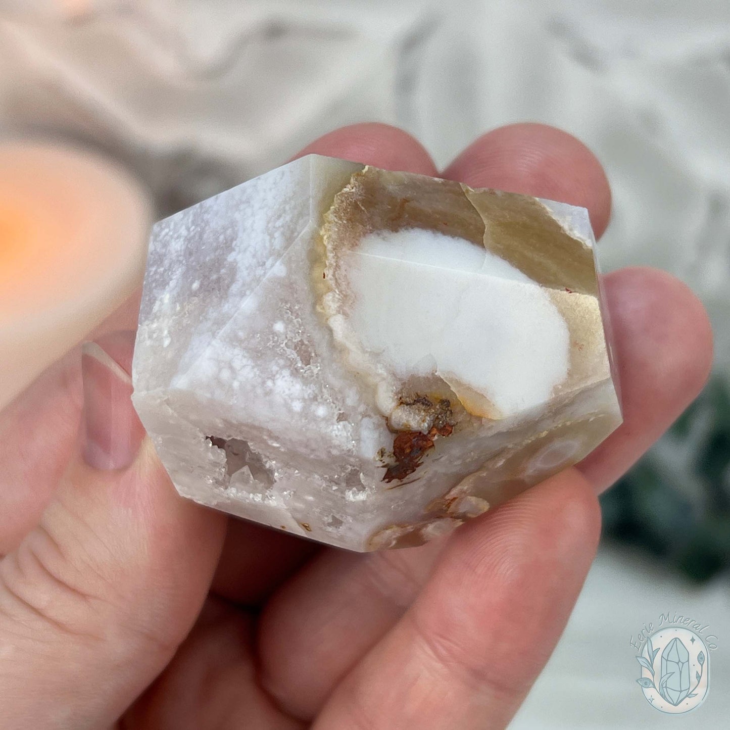 Earthy Colored Druzy Flower Agate Freeform
