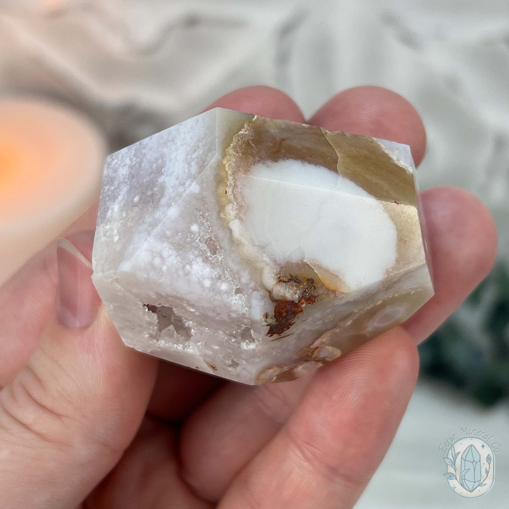 Earthy Colored Druzy Flower Agate Freeform