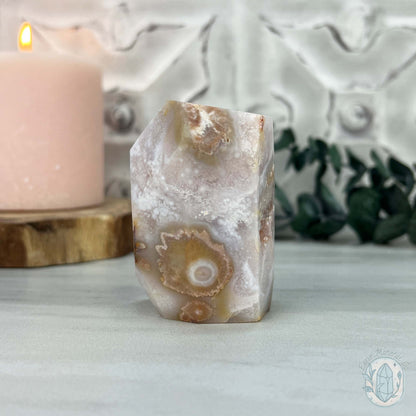 Beachy Vibes Druzy Flower Agate Freeform