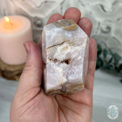 Beachy Vibes Druzy Flower Agate Freeform