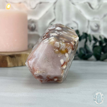 Polished Druzy Flower Agate Freeform