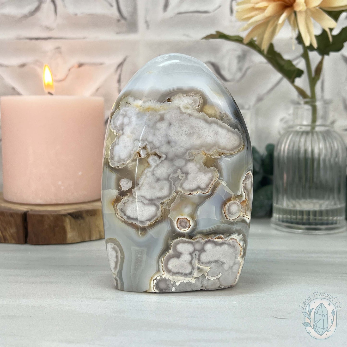 Flower Agate From Madagascar Polished Freeform