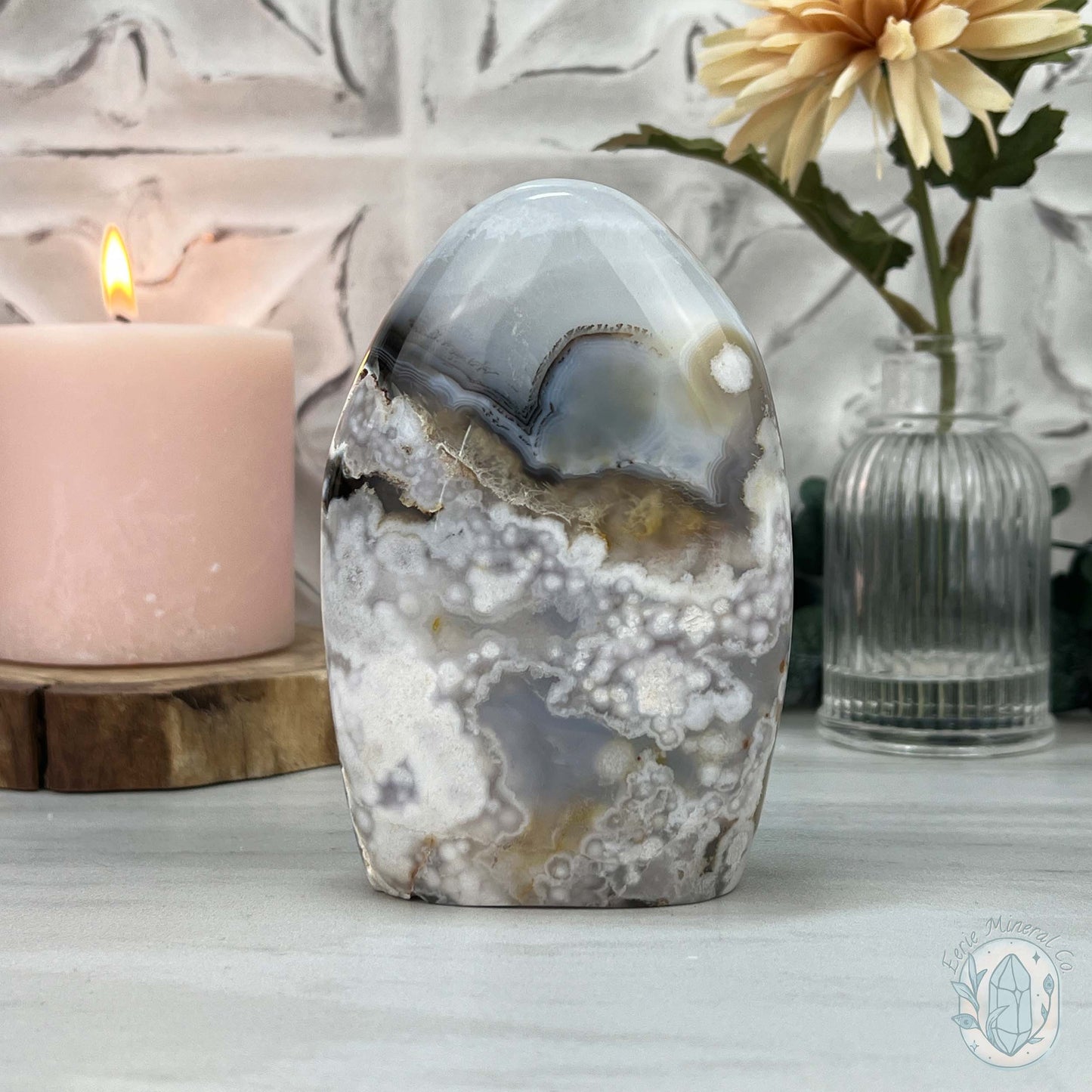 Flower Agate From Madagascar Polished Freeform