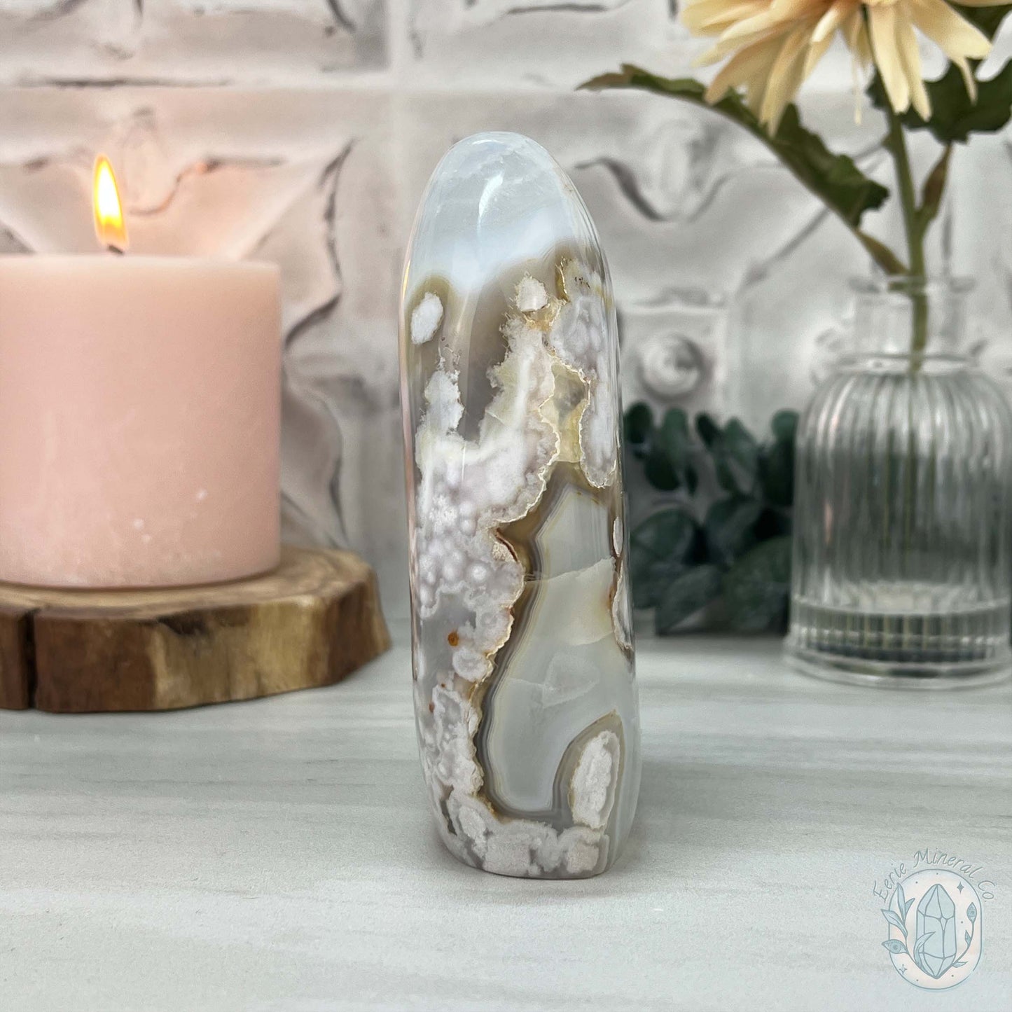 Flower Agate From Madagascar Polished Freeform