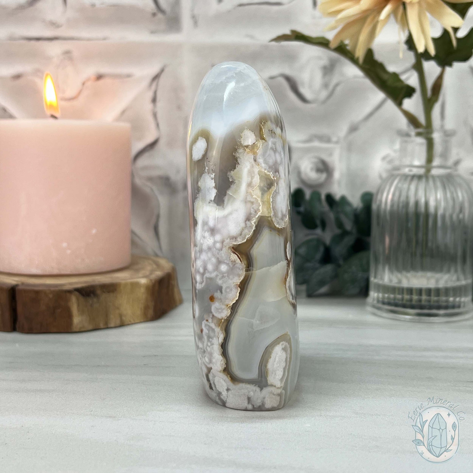 Flower Agate From Madagascar Polished Freeform