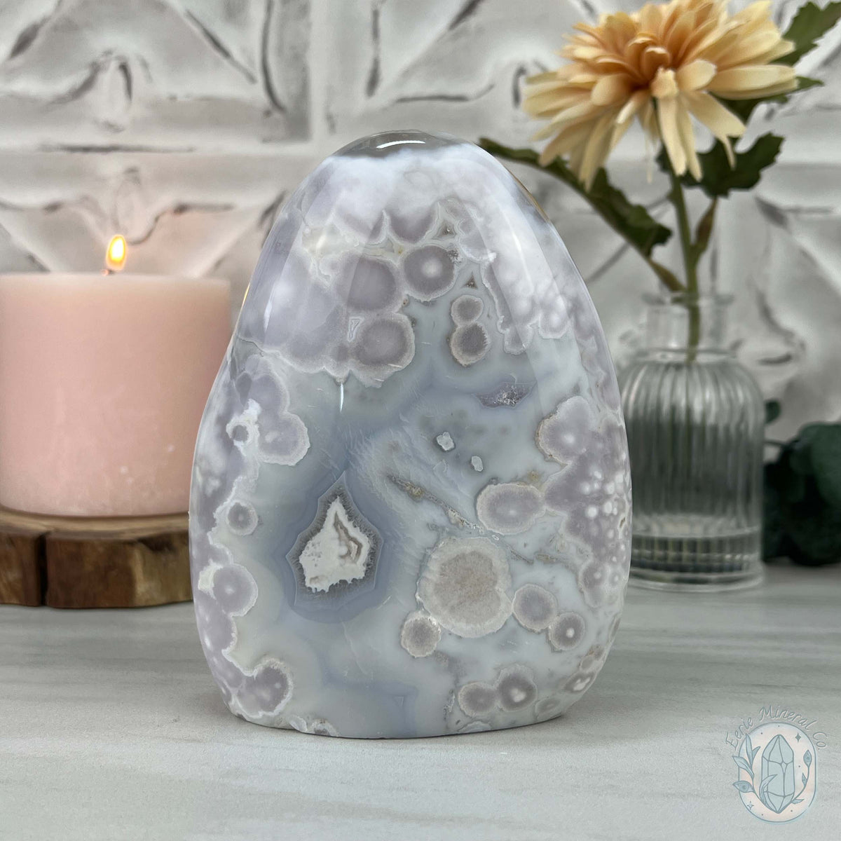 Flower Agate From Madagascar Polished Freeform