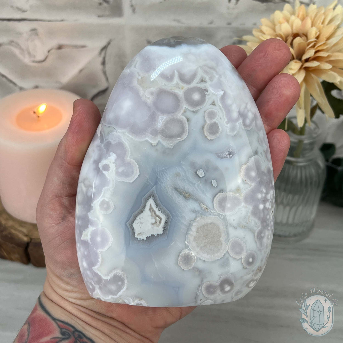 Flower Agate From Madagascar Polished Freeform