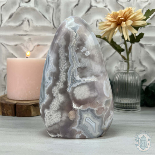 Flower Agate From Madagascar Polished Freeform