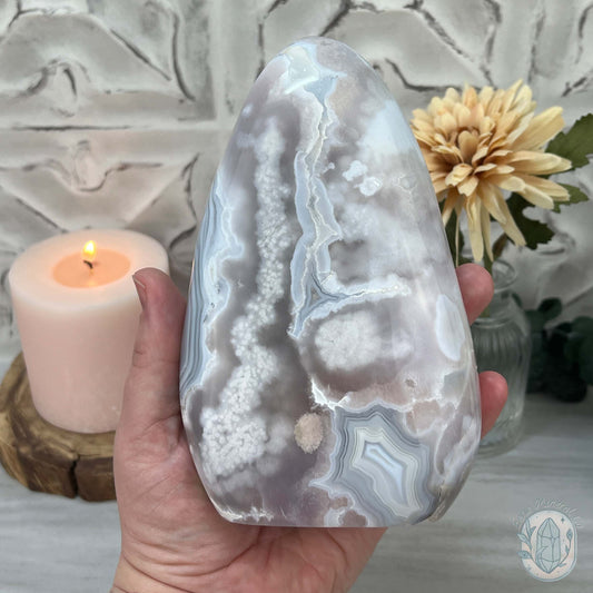Flower Agate From Madagascar Polished Freeform