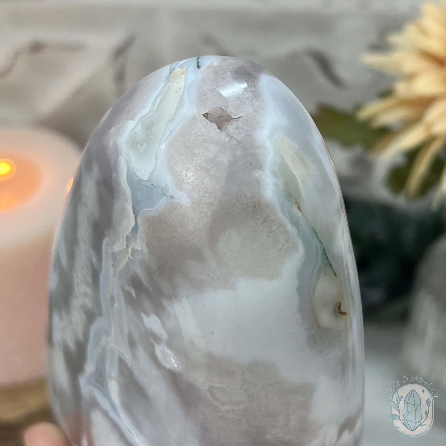 Flower Agate From Madagascar Polished Freeform