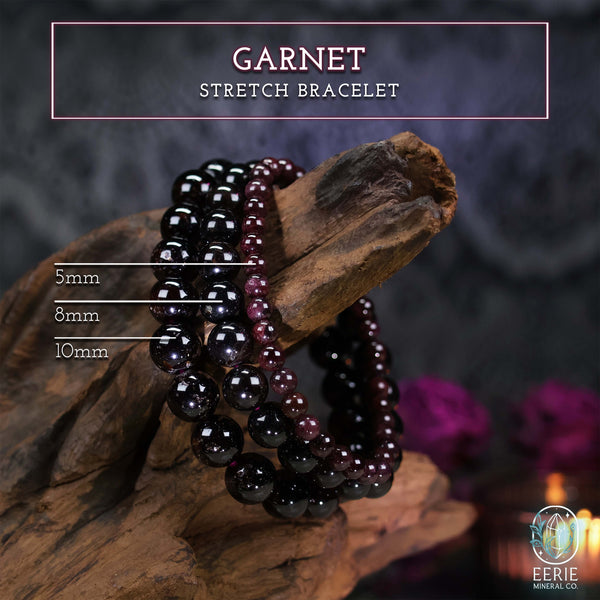 Garnet Gemstone Beaded Boho Stretch Bracelet