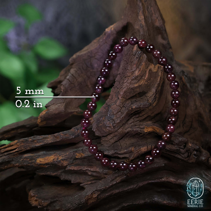 Garnet Gemstone Beaded Boho Stretch Bracelet
