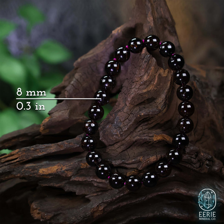 Garnet Gemstone Beaded Boho Stretch Bracelet