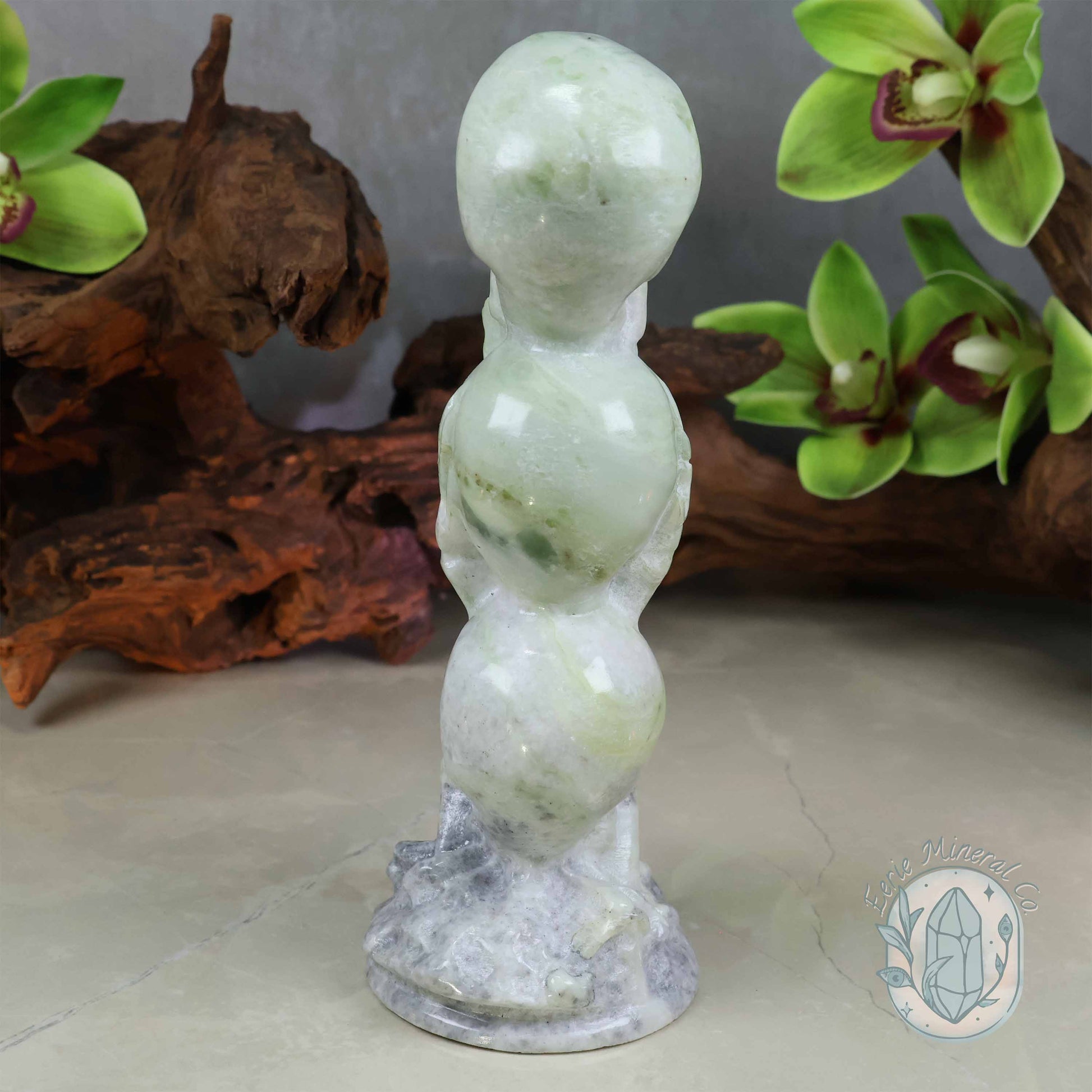 Green Jade See No Evil, Speak No Evil, Hear No Evil Skull Totem