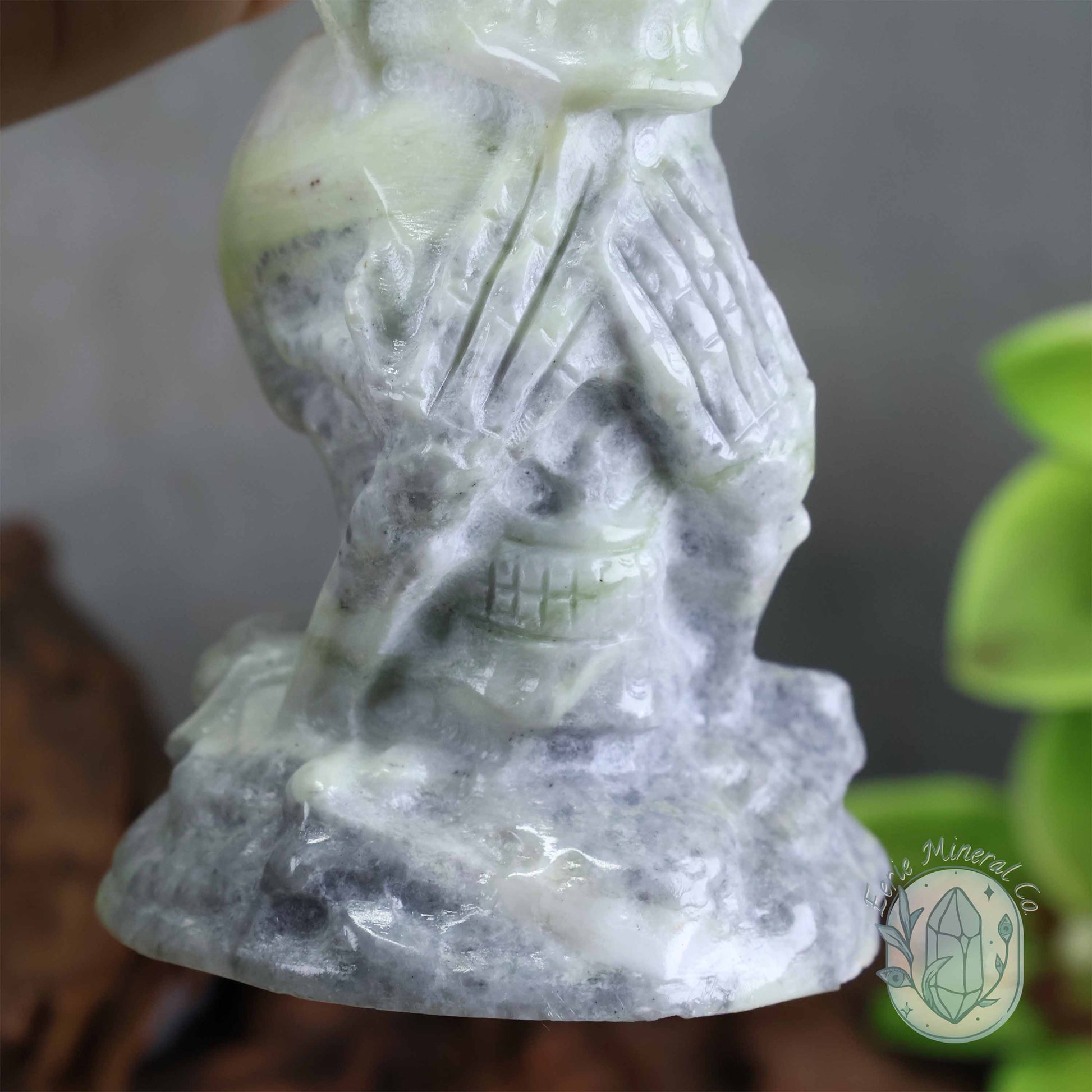 Green Jade See No Evil, Speak No Evil, Hear No Evil Skull Totem