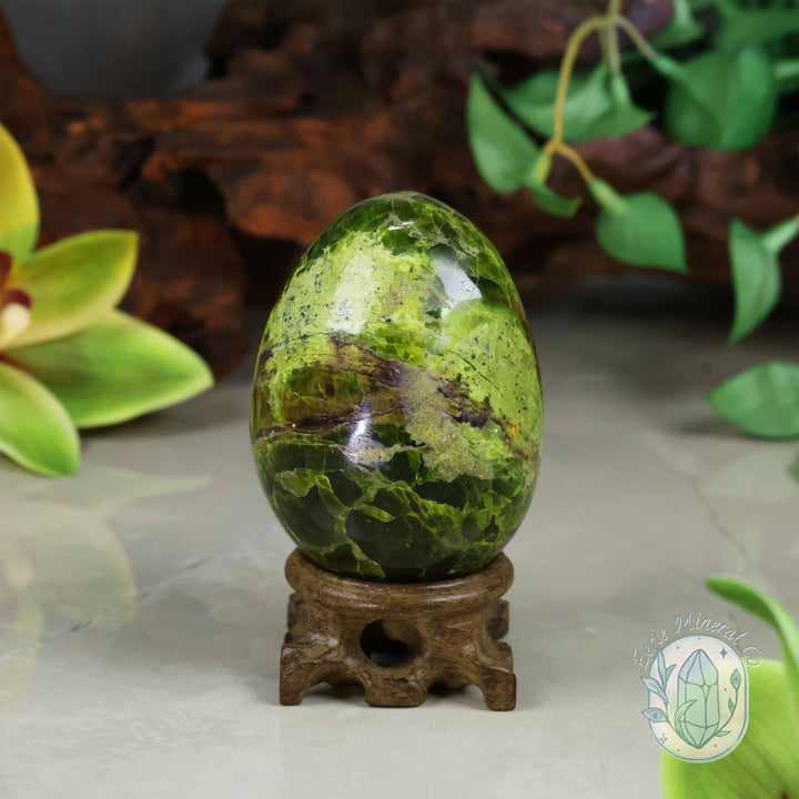 Green Opal Egg Carving