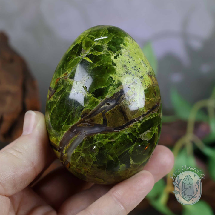 Green Opal Egg Carving