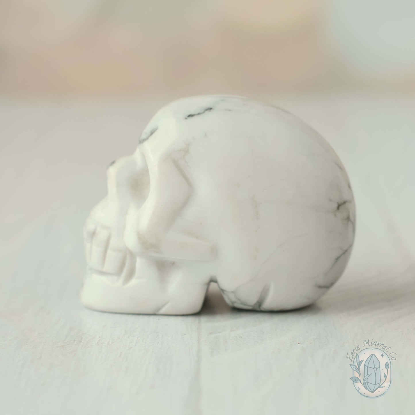 2" Howlite and Tiger's Eye Skull Carving Pair
