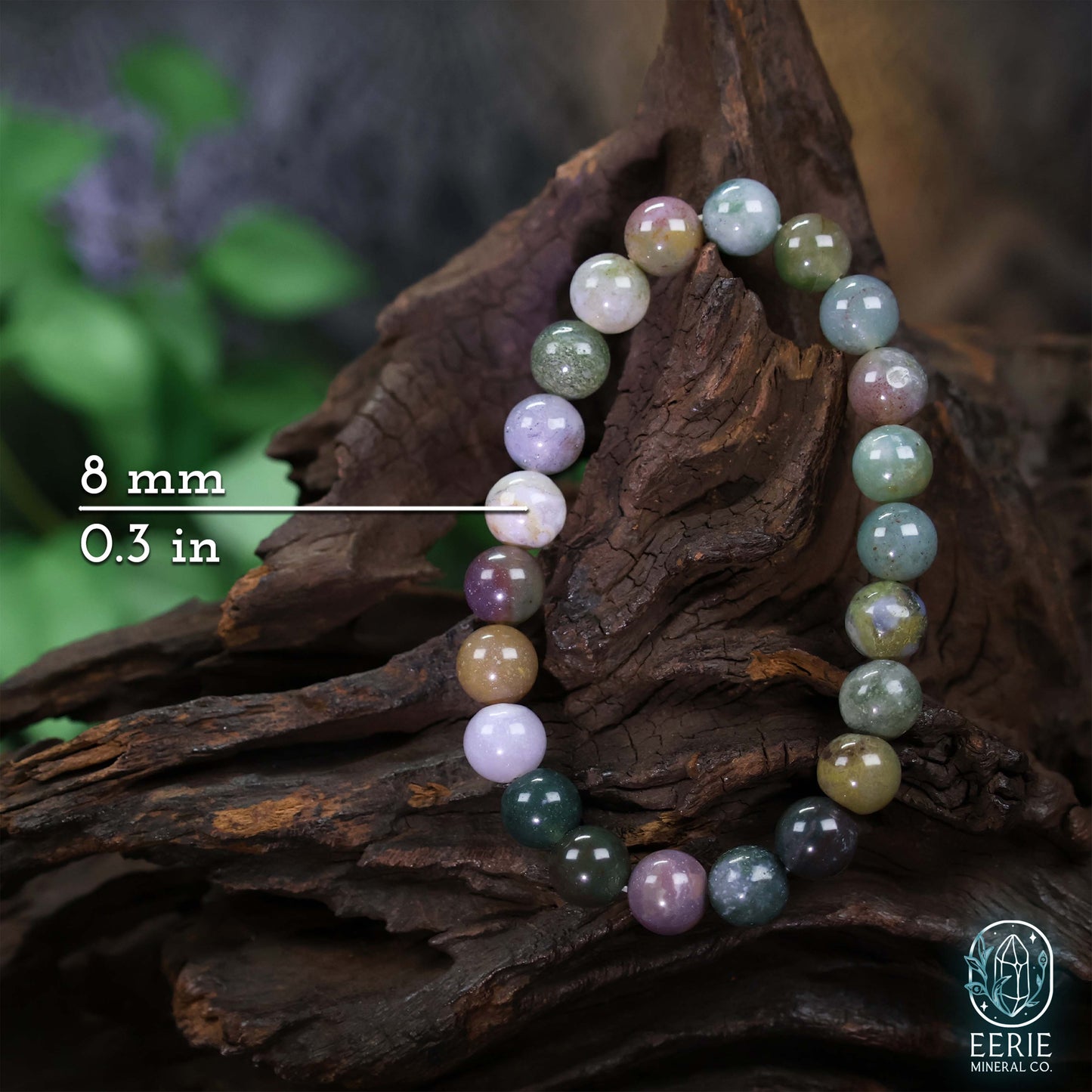 Indian Agate Gemstone Beaded Boho Stretch Bracelet
