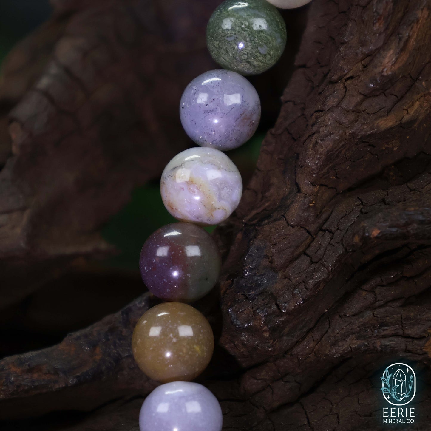 Indian Agate Gemstone Beaded Boho Stretch Bracelet
