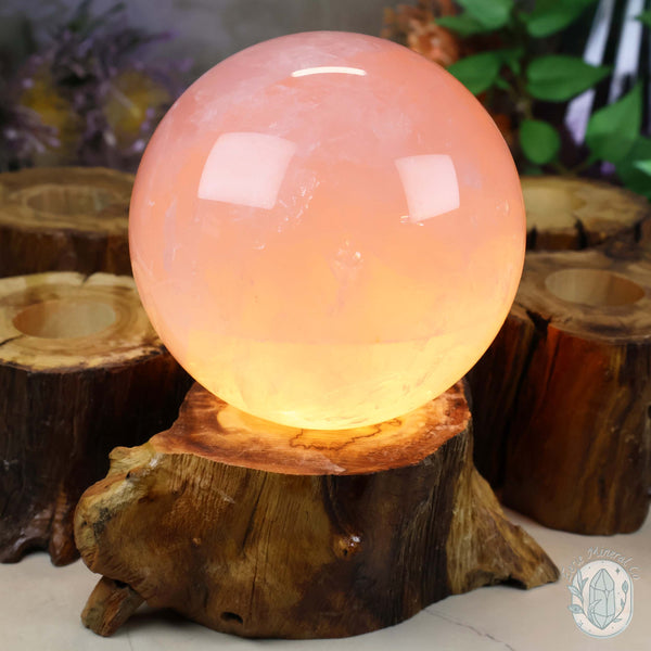 USB Powered Natural Wood LED Warm White Light Sphere Stand