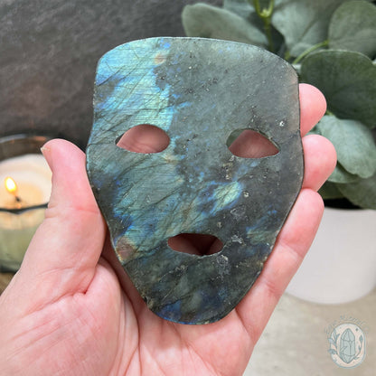 Blue Flash Labradorite Mask Carving