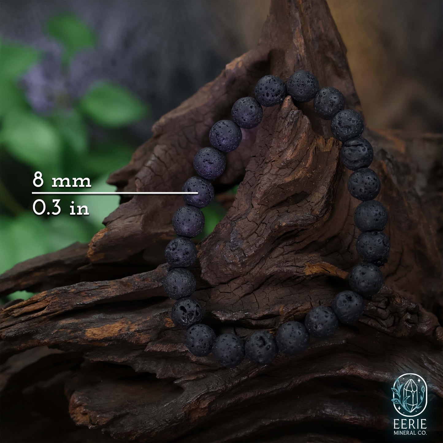 Lava Stone Gemstone Beaded Boho Stretch Bracelet