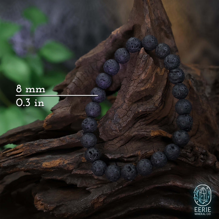 Lava Stone Gemstone Beaded Boho Stretch Bracelet