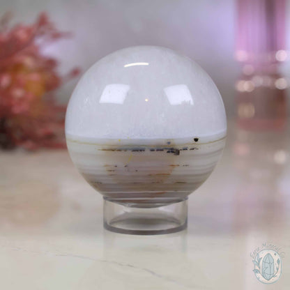 60mm Polished Layered Dendritic Quartz Sphere