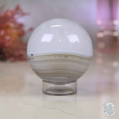 60mm Polished Layered Dendritic Quartz Sphere