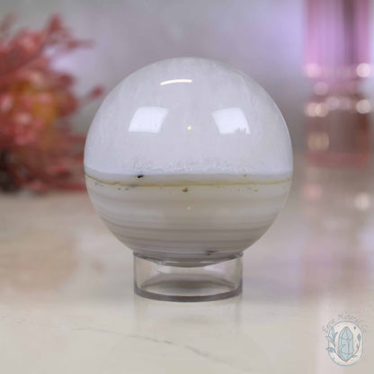 60mm Polished Layered Dendritic Quartz Sphere