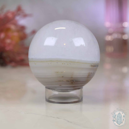 60mm Polished Layered Dendritic Quartz Sphere