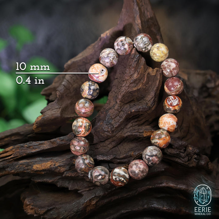 Polished Leopard Skin Jasper Beaded Stretch Bracelet