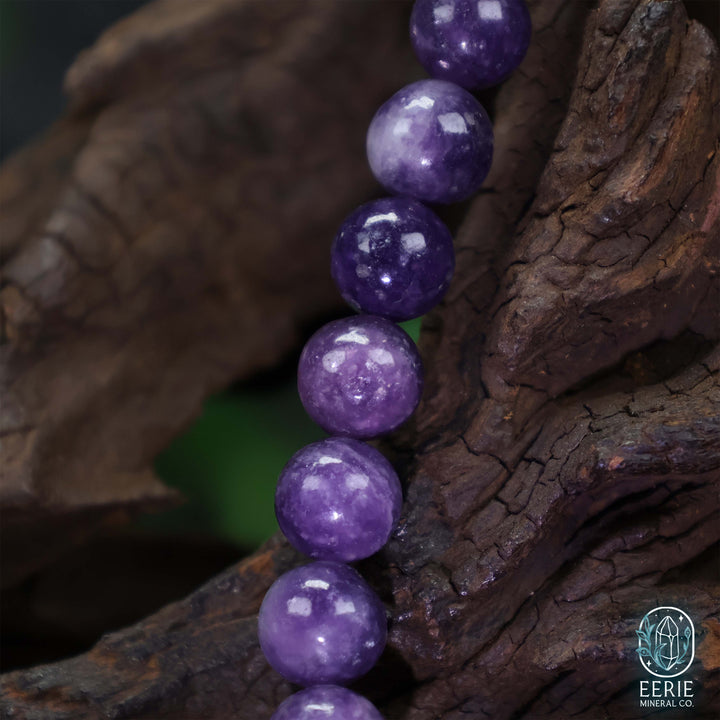 Lepidolite Gemstone Beaded Boho Stretch Bracelet