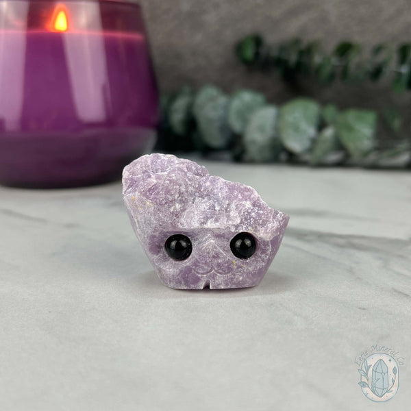 Lepidolite Hedgehog Pet Rock Carving