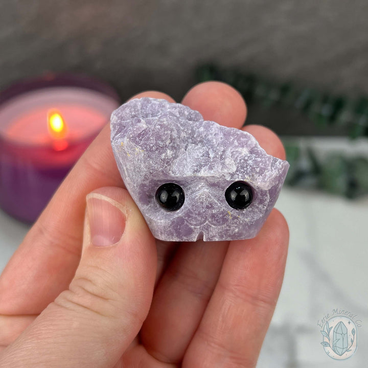 Lepidolite Hedgehog Pet Rock Carving