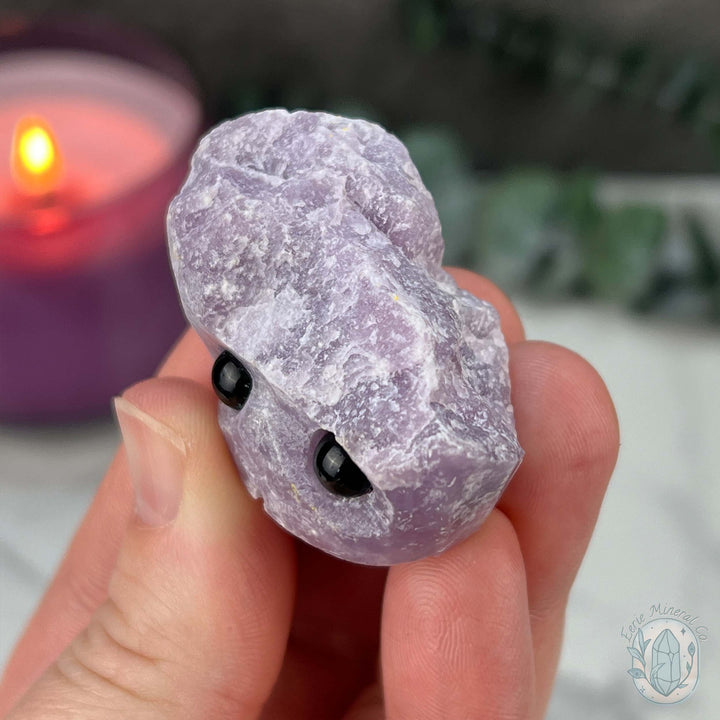 Lepidolite Hedgehog Pet Rock Carving