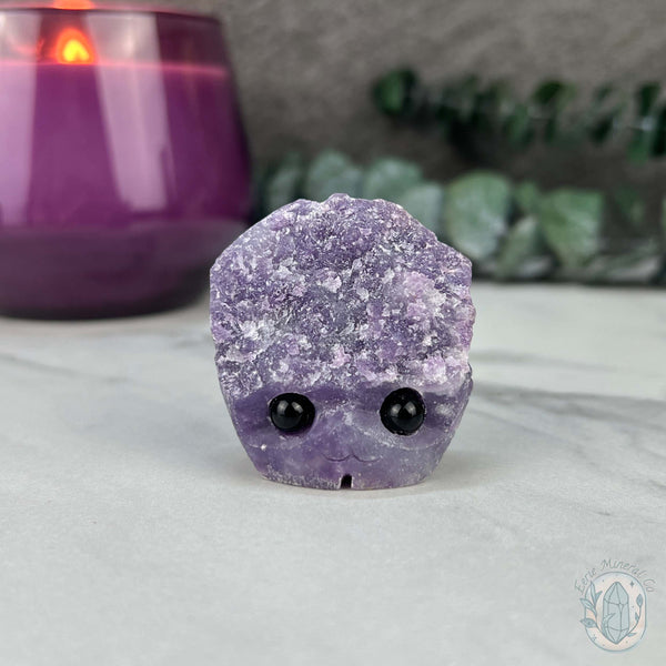 Lepidolite Hedgehog Pet Rock Carving