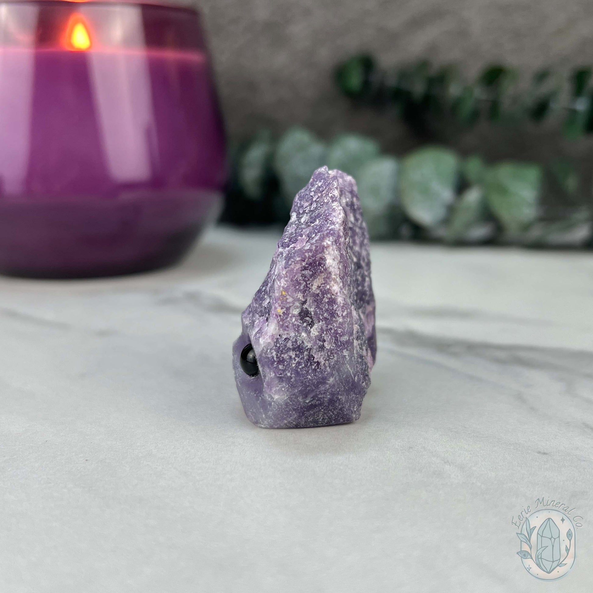 Lepidolite Hedgehog Pet Rock Carving