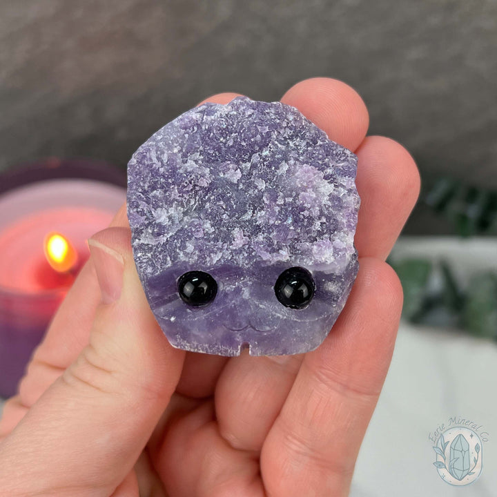 Lepidolite Hedgehog Pet Rock Carving